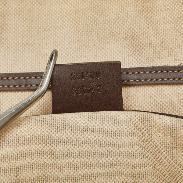 グッチ GGスプリーム ビジネスバッグ ブリーフケース 201480 ベージュ PVC レザー メンズ GUCCI 【中古】