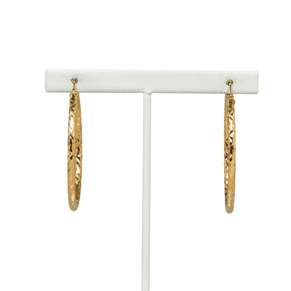 ゴールド K18YG イエローゴールド フープ ピアス レディース 【中古】