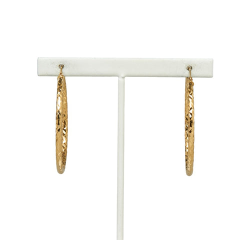 ゴールド K18YG イエローゴールド フープ ピアス レディース 【中古】