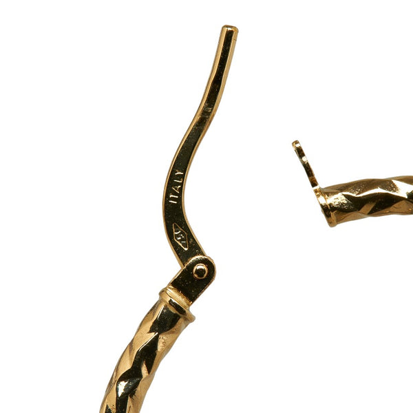 ゴールド K18YG イエローゴールド フープ ピアス レディース 【中古】