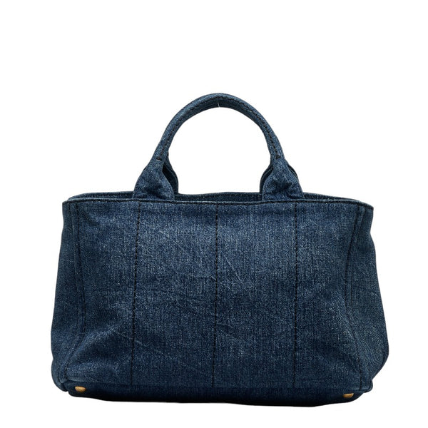 プラダ カナパ デニム ハンドバッグ ショルダーバッグ 2WAY 1BG642 インディゴブルー キャンバス レディース PRADA 【中古】