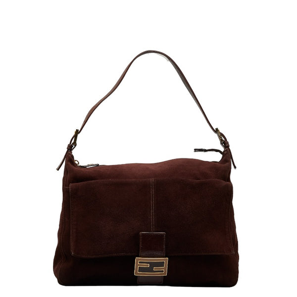 フェンディ マンマバケット ゴールド金具 ワンショルダーバッグ 26425 ブラウン レザー スエード レディース FENDI 【中古】