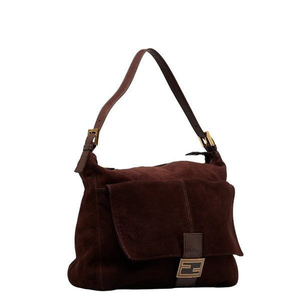 フェンディ マンマバケット ゴールド金具 ワンショルダーバッグ 26425 ブラウン レザー スエード レディース FENDI 【中古】