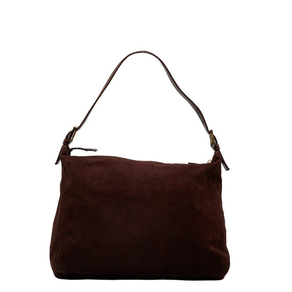 フェンディ マンマバケット ゴールド金具 ワンショルダーバッグ 26425 ブラウン レザー スエード レディース FENDI 【中古】