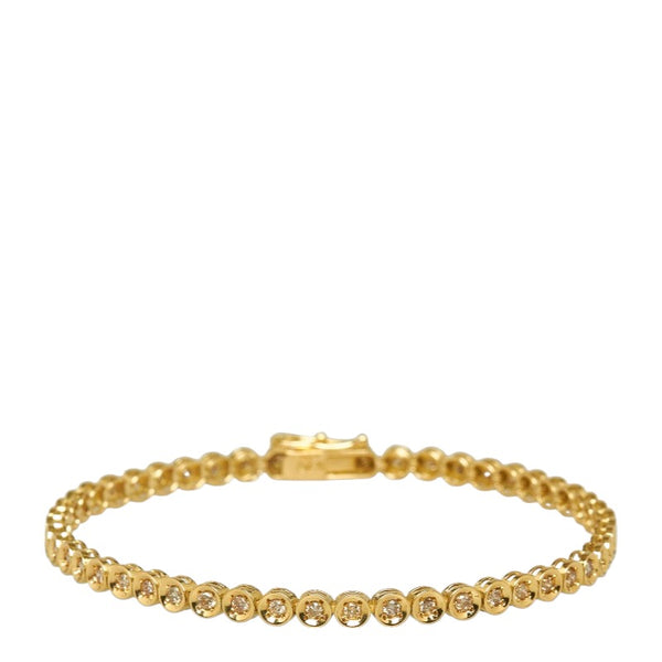 ゴールド K18YG イエローゴールド ダイヤ1.00ct テニスチェーン ブレスレット レディース 【中古】