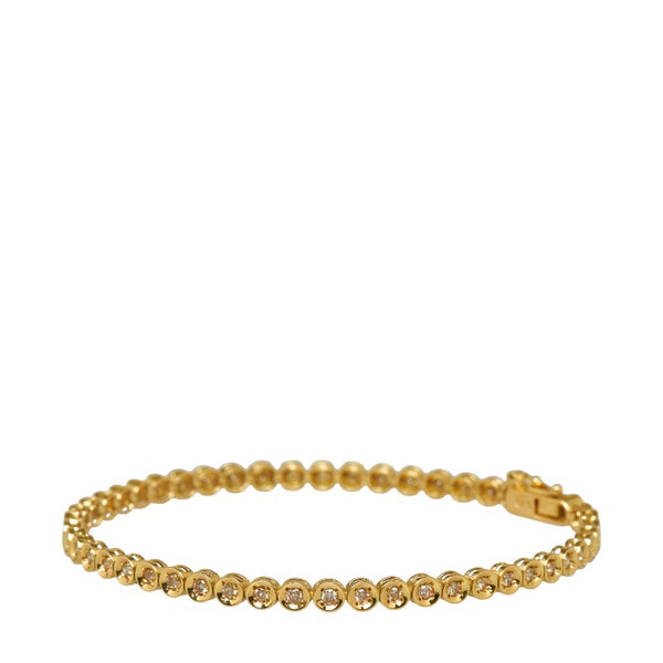 ゴールド K18YG イエローゴールド ダイヤ1.00ct テニスチェーン ブレスレット レディース 【中古】