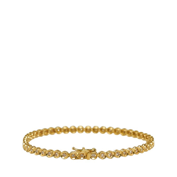 ゴールド K18YG イエローゴールド ダイヤ1.00ct テニスチェーン ブレスレット レディース 【中古】