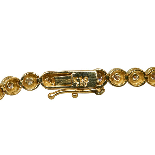 ゴールド K18YG イエローゴールド ダイヤ1.00ct テニスチェーン ブレスレット レディース 【中古】