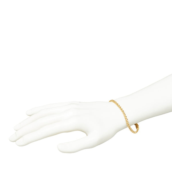 ゴールド K18YG イエローゴールド ダイヤ1.00ct テニスチェーン ブレスレット レディース 【中古】