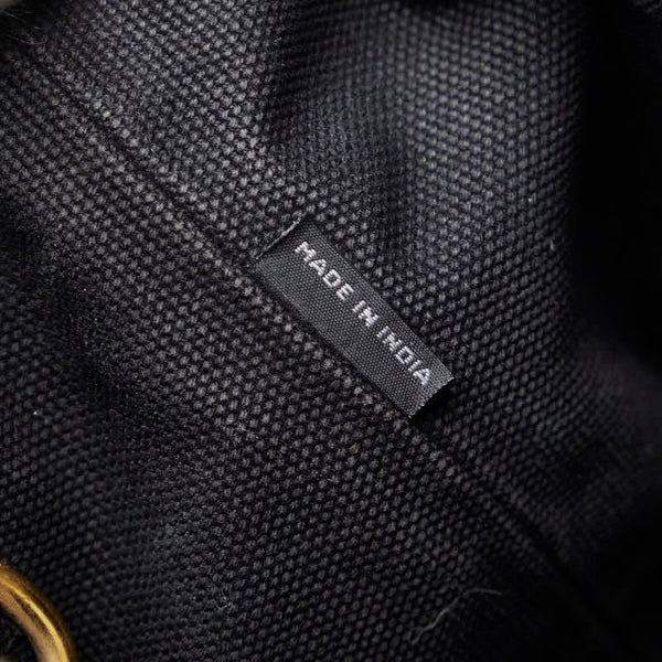 プラダ カナパ ミニ ゴールド金具 ハンドバッグ ショルダーバッグ 2WAY B2439G ブラック キャンバス レディース PRADA 【中古】