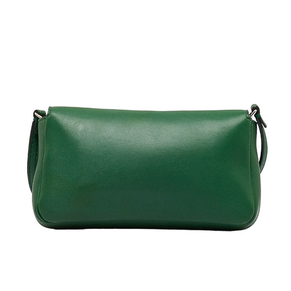 フェンディ マイクロバケット シルバー金具 ミニ ハンドバッグ ショルダーバッグ 8M0354 グリーン レザー レディース FENDI 【中古】