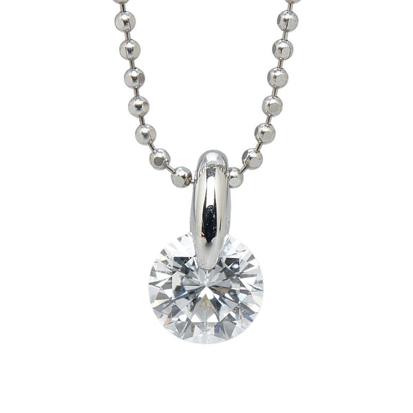 Pt900 プラチナ Pt850 プラチナ ダイヤ0.60ct プチネックレス レディース 【中古】