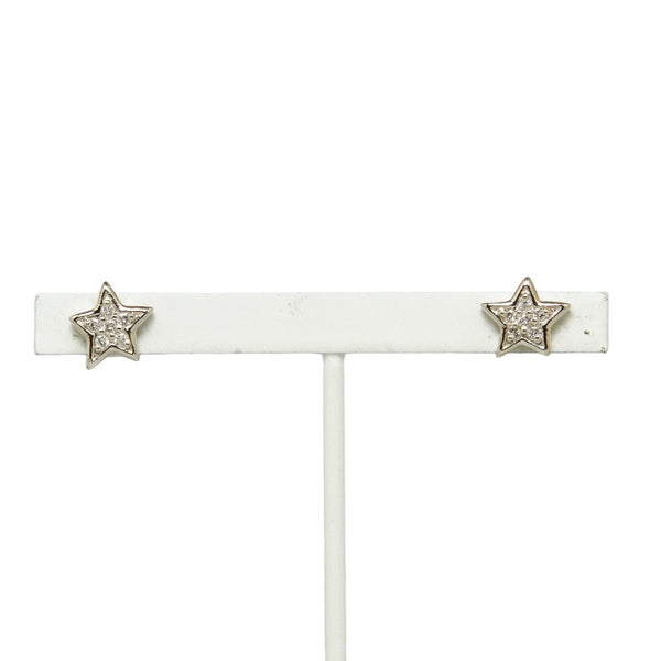 イヴ サンローラン シルバー Pt900 プラチナ ダイヤ0.12ct スター スタッド ピアス レディース YVES SAINT LAURENT 【中古】