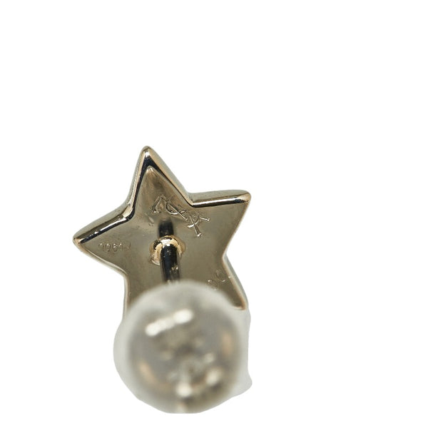 イヴ サンローラン シルバー Pt900 プラチナ ダイヤ0.12ct スター スタッド ピアス レディース YVES SAINT LAURENT 【中古】