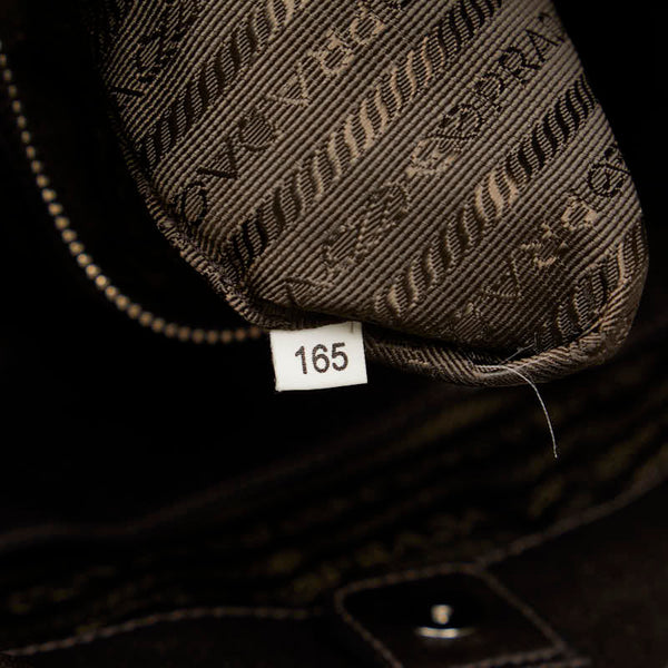 プラダ フリル ワンショルダーバッグ ハンドバッグ ブラウン レザー レディース PRADA 【中古】