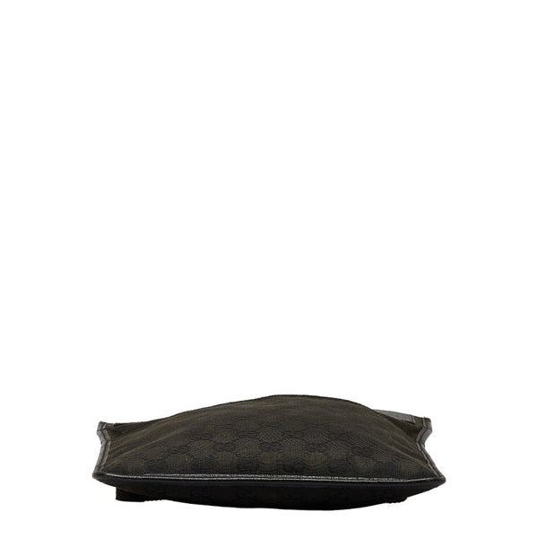 グッチ GGキャンバス 斜め掛け ショルダーバッグ 27639 ブラック キャンバス レザー レディース GUCCI 【中古】