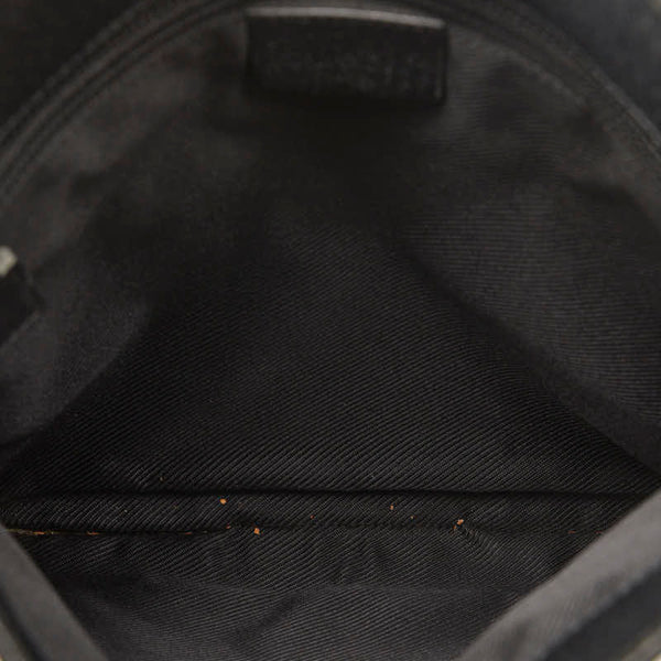 グッチ GGキャンバス 斜め掛け ショルダーバッグ 27639 ブラック キャンバス レザー レディース GUCCI 【中古】