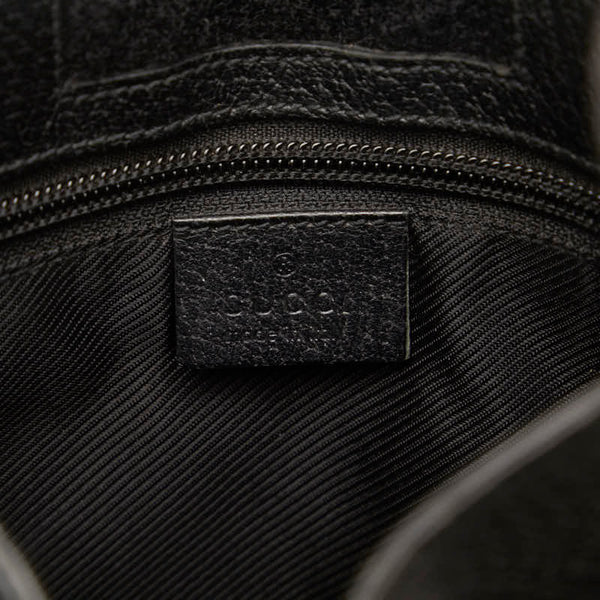 グッチ GGキャンバス 斜め掛け ショルダーバッグ 27639 ブラック キャンバス レザー レディース GUCCI 【中古】