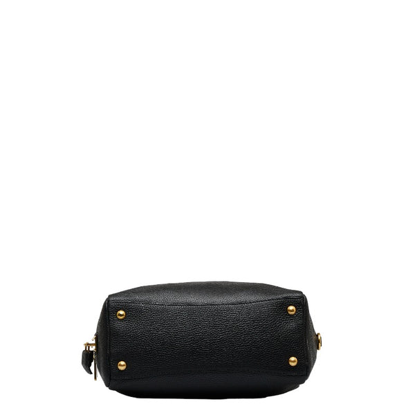 プラダ ヴィッテロダイノ ゴールド金具 ハンドバッグ ミニボストンバッグ B3091M ブラック レザー レディース PRADA 【中古】