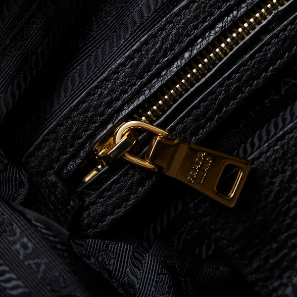 プラダ ヴィッテロダイノ ゴールド金具 ハンドバッグ ミニボストンバッグ B3091M ブラック レザー レディース PRADA 【中古】