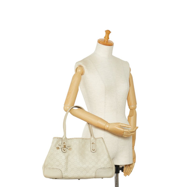 グッチ グッチシマ プリンシー ショルダーバッグ トートバッグ 163805 ベージュ キャンバス レザー レディース GUCCI 【中古】