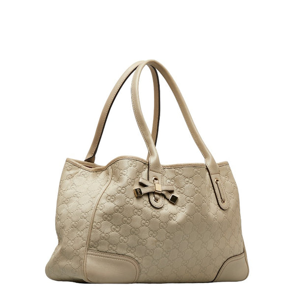 グッチ グッチシマ プリンシー ショルダーバッグ トートバッグ 163805 ベージュ キャンバス レザー レディース GUCCI 【中古】