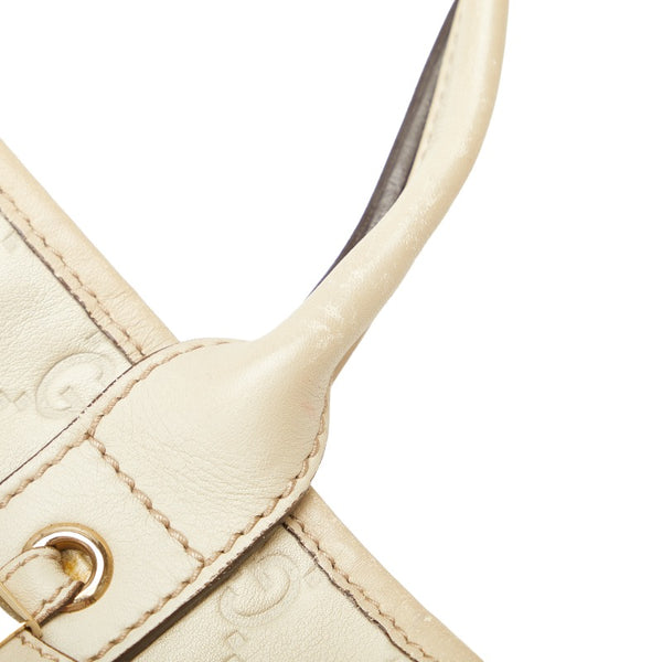 グッチ グッチシマ プリンシー ショルダーバッグ トートバッグ 163805 ベージュ キャンバス レザー レディース GUCCI 【中古】