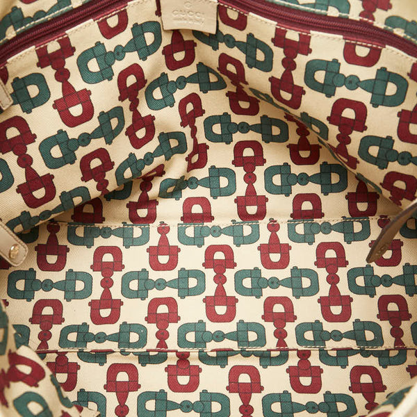 グッチ グッチシマ プリンシー ショルダーバッグ トートバッグ 163805 ベージュ キャンバス レザー レディース GUCCI 【中古】