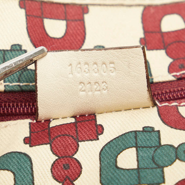 グッチ グッチシマ プリンシー ショルダーバッグ トートバッグ 163805 ベージュ キャンバス レザー レディース GUCCI 【中古】