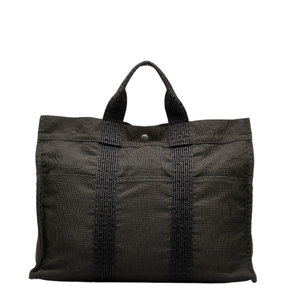 エルメス エールライン MM トートバッグ ハンドバッグ グレー キャンバス レディース HERMES 【中古】