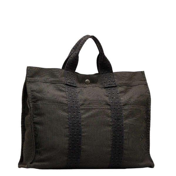 エルメス エールライン MM トートバッグ ハンドバッグ グレー キャンバス レディース HERMES 【中古】