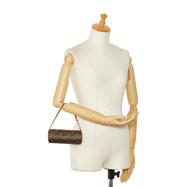 ルイ ヴィトン モノグラム パピヨン ポーチ M51385 ブラウン PVC レザー レディース LOUIS VUITTON 【中古】