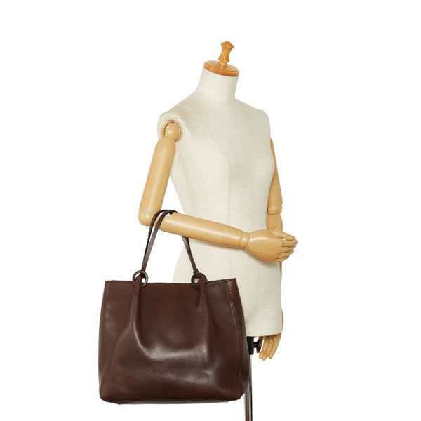 グッチ トートバッグ ショルダーバッグ 101920 ブラウン レザー レディース GUCCI 【中古】