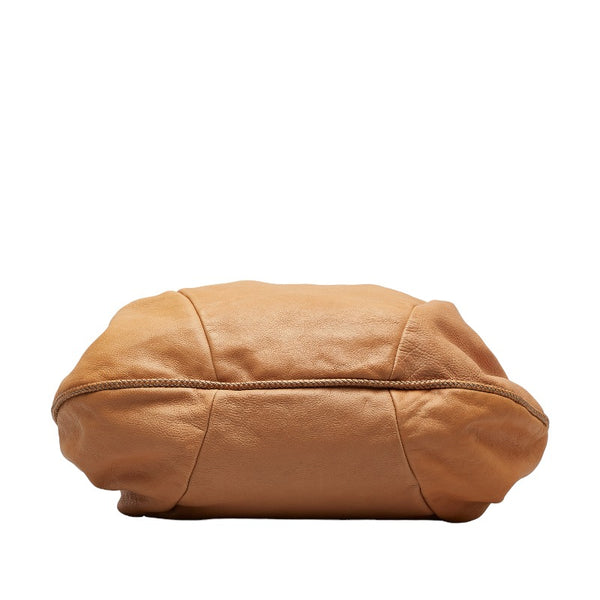 グッチ マラケシュ Gチャームフリンジ 編み込みハンドル ショルダーバッグ トートバッグ 257029 ベージュ レザー レディース GUCCI 【中古】