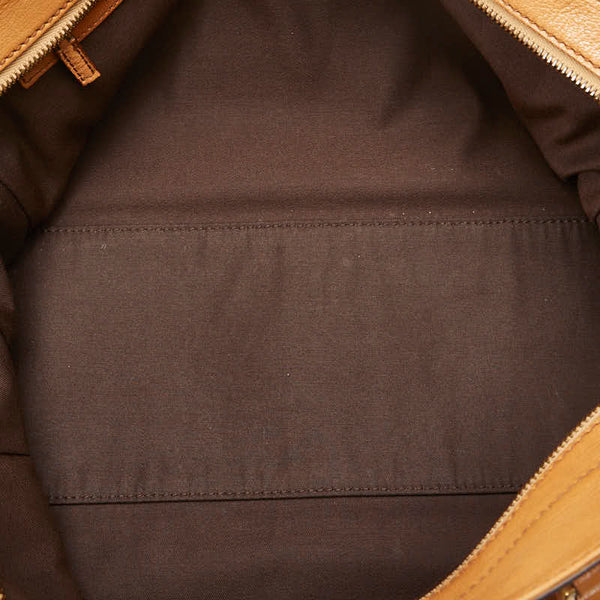 グッチ ブロンディ インターロッキングG ハンドバッグ 121551 キャメル ブラウン レザー レディース GUCCI 【中古】