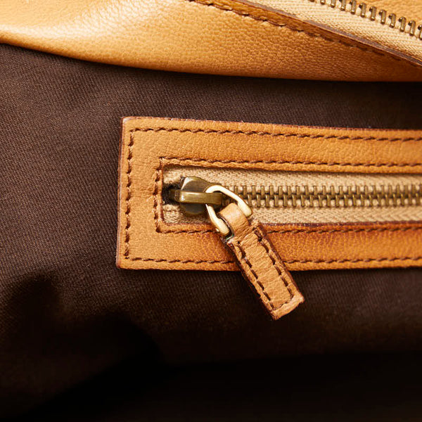 グッチ ブロンディ インターロッキングG ハンドバッグ 121551 キャメル ブラウン レザー レディース GUCCI 【中古】