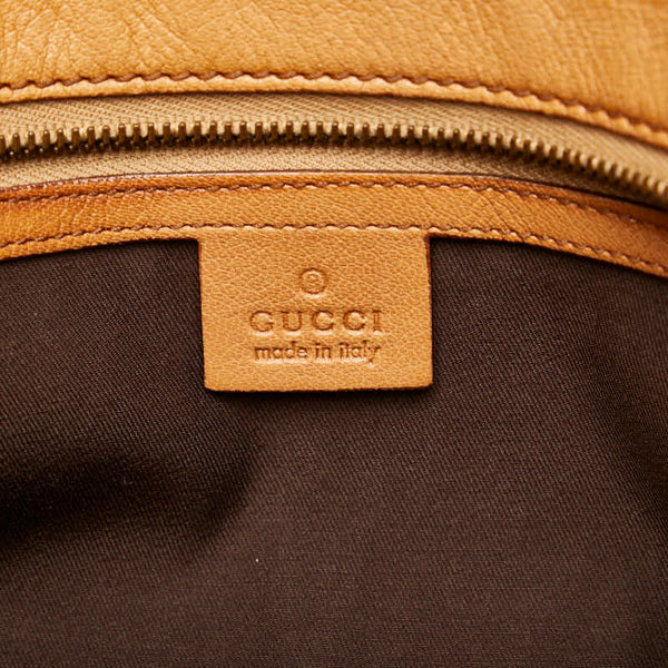 グッチ ブロンディ インターロッキングG ハンドバッグ 121551 キャメル ブラウン レザー レディース GUCCI 【中古】