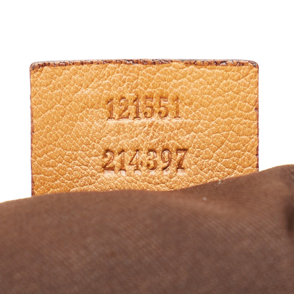 グッチ ブロンディ インターロッキングG ハンドバッグ 121551 キャメル ブラウン レザー レディース GUCCI 【中古】