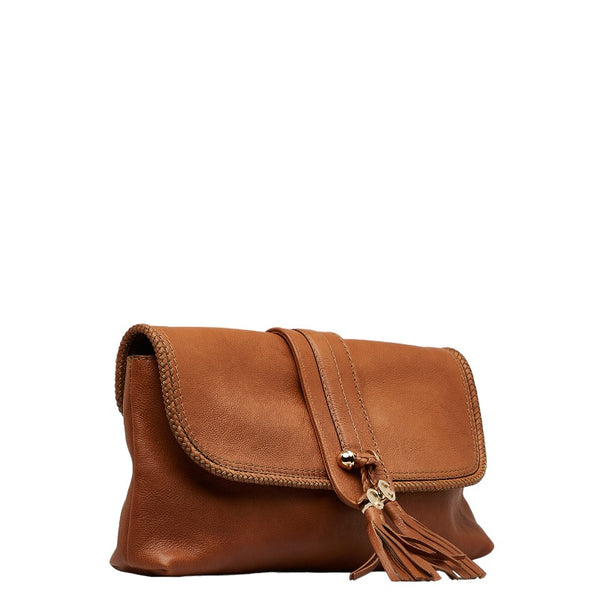 グッチ マラケシュ Gチャームフリンジ クラッチバッグ セカンドバッグ 257030 ベージュ レザー レディース GUCCI 【中古】