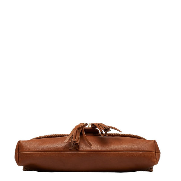 グッチ マラケシュ Gチャームフリンジ クラッチバッグ セカンドバッグ 257030 ベージュ レザー レディース GUCCI 【中古】