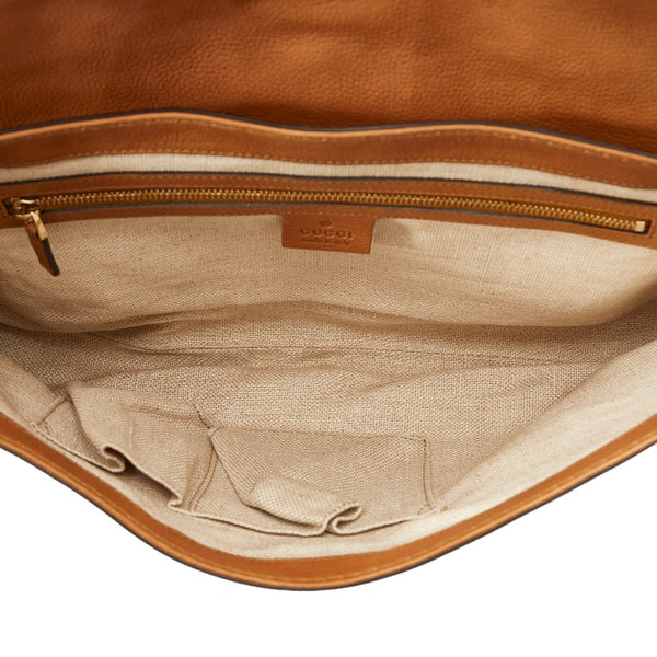 グッチ マラケシュ Gチャームフリンジ クラッチバッグ セカンドバッグ 257030 ベージュ レザー レディース GUCCI 【中古】