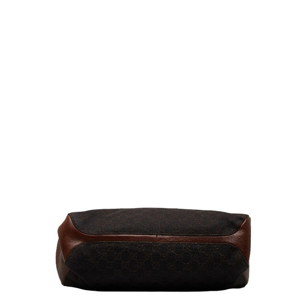 グッチ GGキャンバス ホースビット ショルダーバッグ トートバッグ 101346 ブラウン キャンバス レザー レディース GUCCI 【中古】