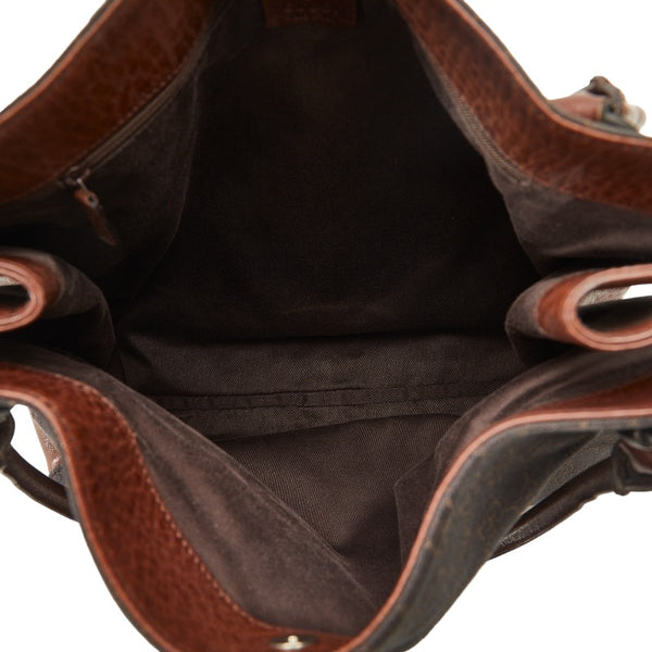 グッチ GGキャンバス ホースビット ショルダーバッグ トートバッグ 101346 ブラウン キャンバス レザー レディース GUCCI 【中古】