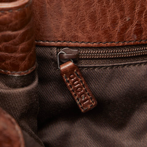 グッチ GGキャンバス ホースビット ショルダーバッグ トートバッグ 101346 ブラウン キャンバス レザー レディース GUCCI 【中古】