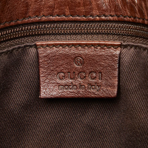 グッチ GGキャンバス ホースビット ショルダーバッグ トートバッグ 101346 ブラウン キャンバス レザー レディース GUCCI 【中古】