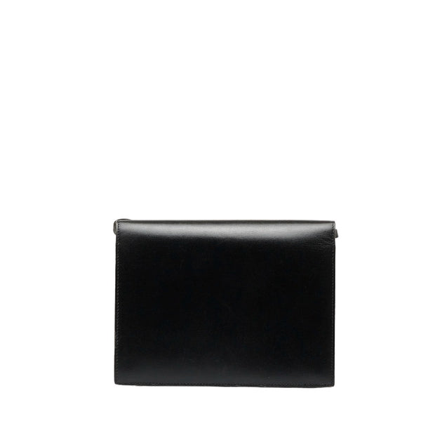 ディオール ヴィンテージ リボンモチーフ ゴールド金具 斜め掛け ショルダーバッグ ブラック レザー レディース Dior 【中古】