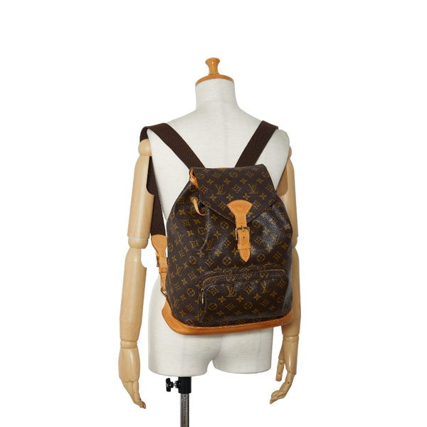 ルイ ヴィトン モノグラム モンスリGM リュック バックパック M51135 ブラウン PVC レザー レディース LOUIS VUITTON 【中古】