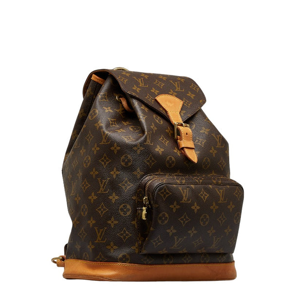 ルイ ヴィトン モノグラム モンスリGM リュック バックパック M51135 ブラウン PVC レザー レディース LOUIS VUITTON 【中古】