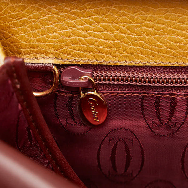 カルティエ マストライン 斜め掛け ショルダーバッグ ブラウン レザー レディース CARTIER 【中古】