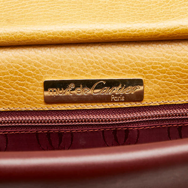 カルティエ マストライン 斜め掛け ショルダーバッグ ブラウン レザー レディース CARTIER 【中古】